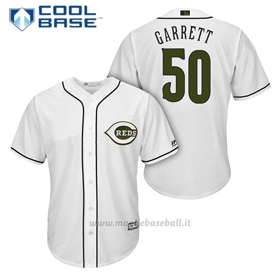 Maglia Baseball Uomo Cincinnati Reds 50 Amir Garrett Bianco2018 Alterner Cool Base